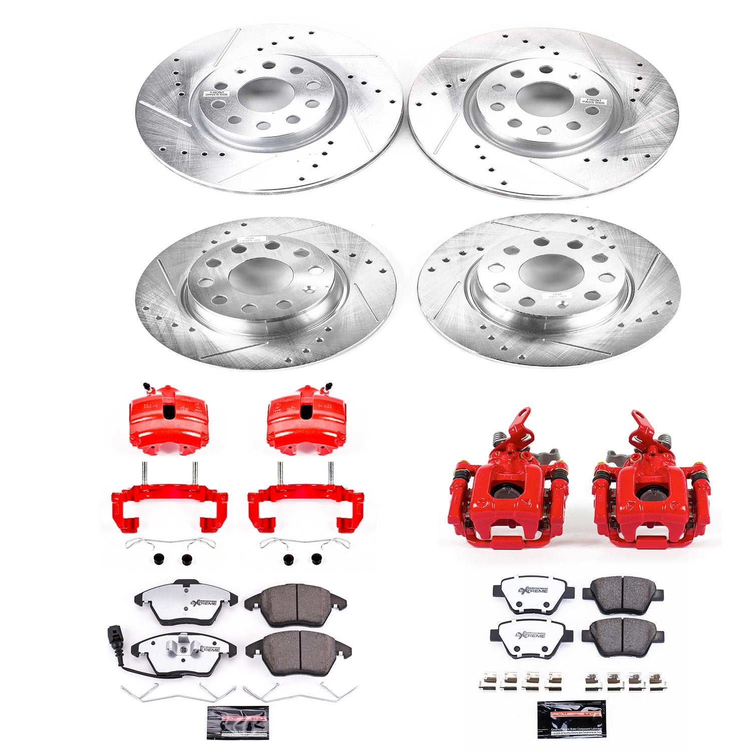 Power Stop KC5801-26 - Z26 Street Warrior 1-Click Front And Rear Brake Kit With Calipers vehicle fitment brake part