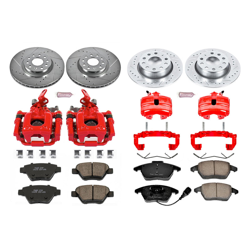 Power Stop KC5801 Z23 Evolution Sport Performance 1-Click Brake Kit With Calipers (Front And Rear) for 2009-2014 Audi A3 product image