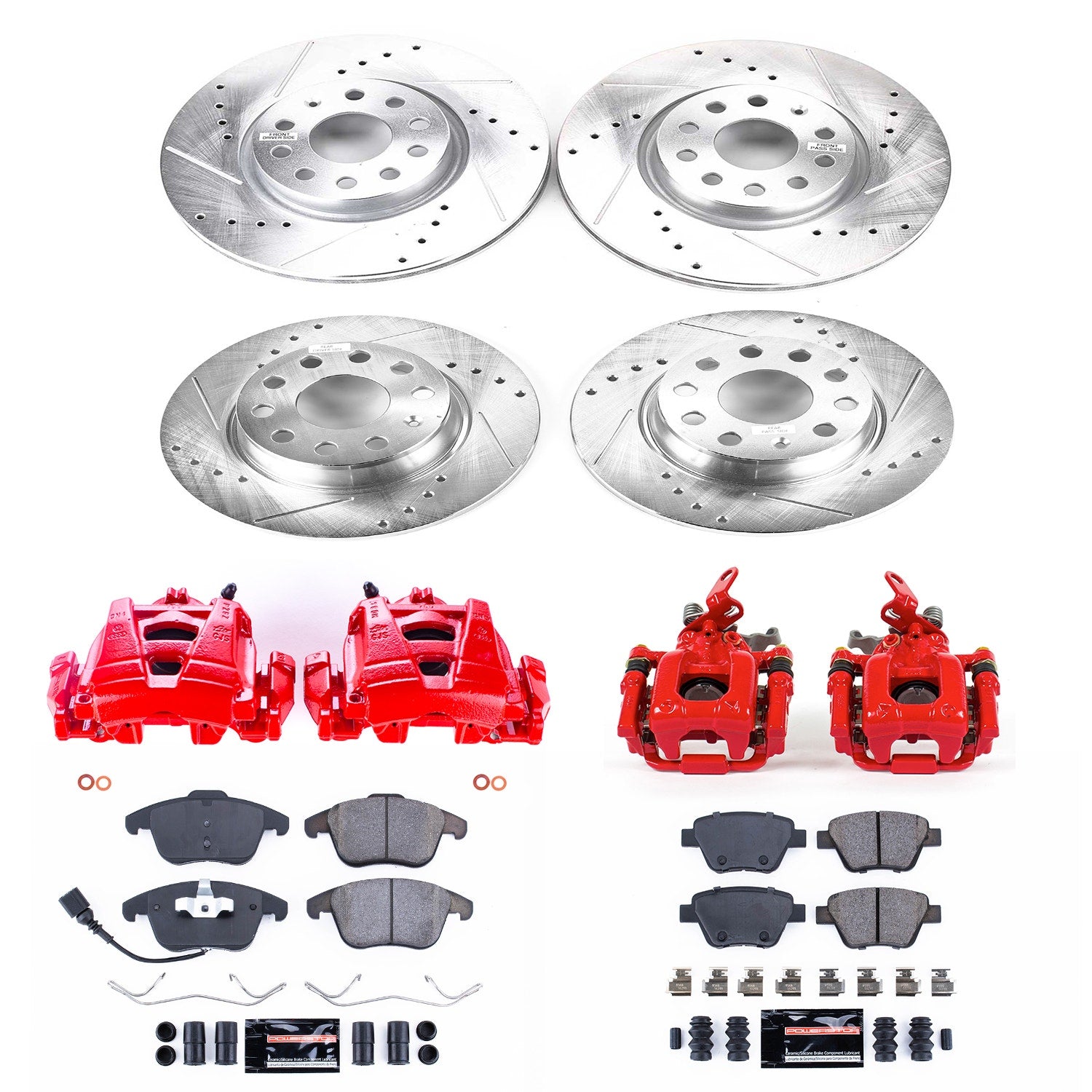 Power Stop KC5803 Z23 Evolution Sport Performance Pad And Rotor Kit With Calipers for 2012-2015 Volkswagen Passat product image