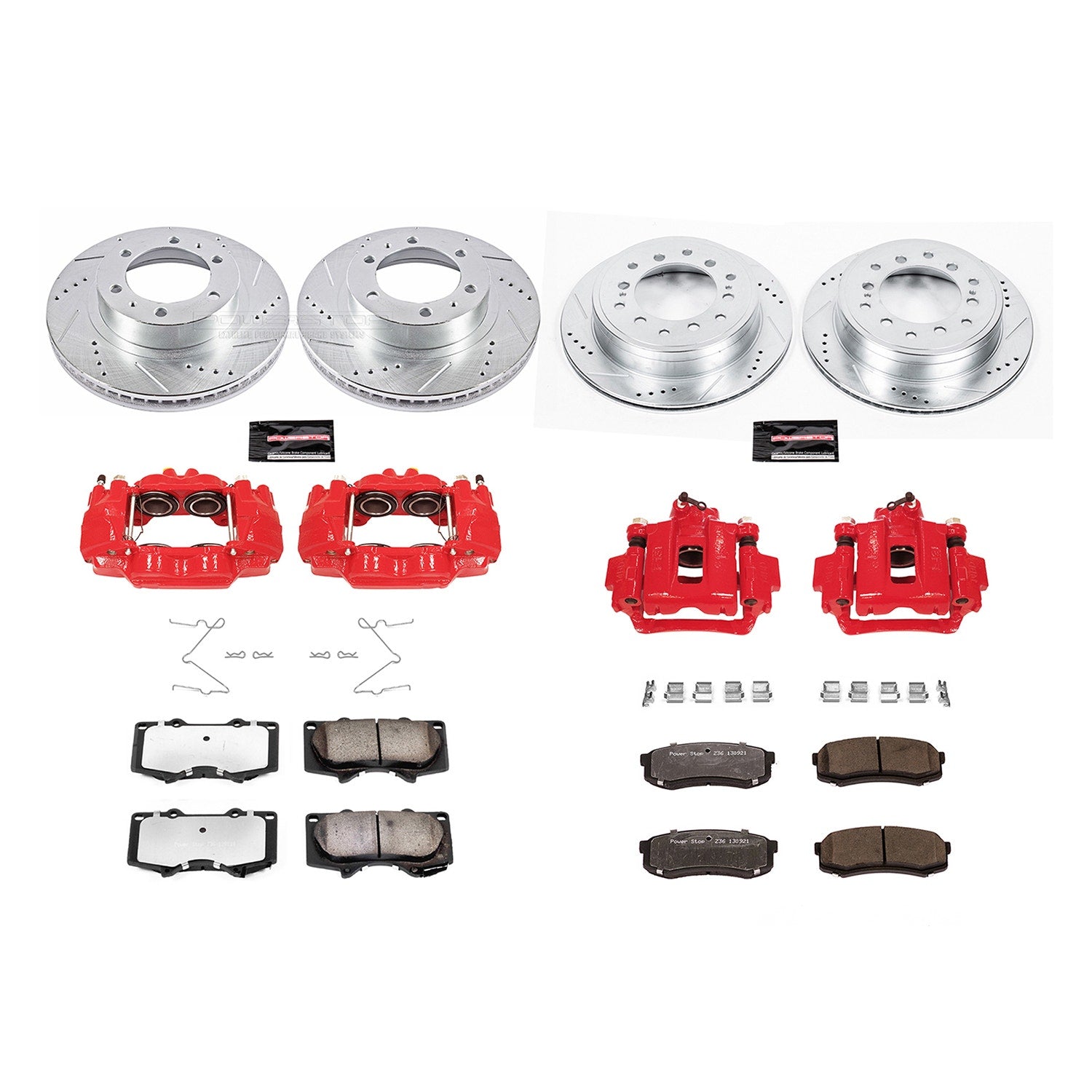 Power Stop KC5805-36 Z36 Extreme Performance Truck And Tow 1-Click Drilled And Slotted Front And Rear Brake Kit With Calipers for 2010-2014 Toyota Fj Cruiser product image