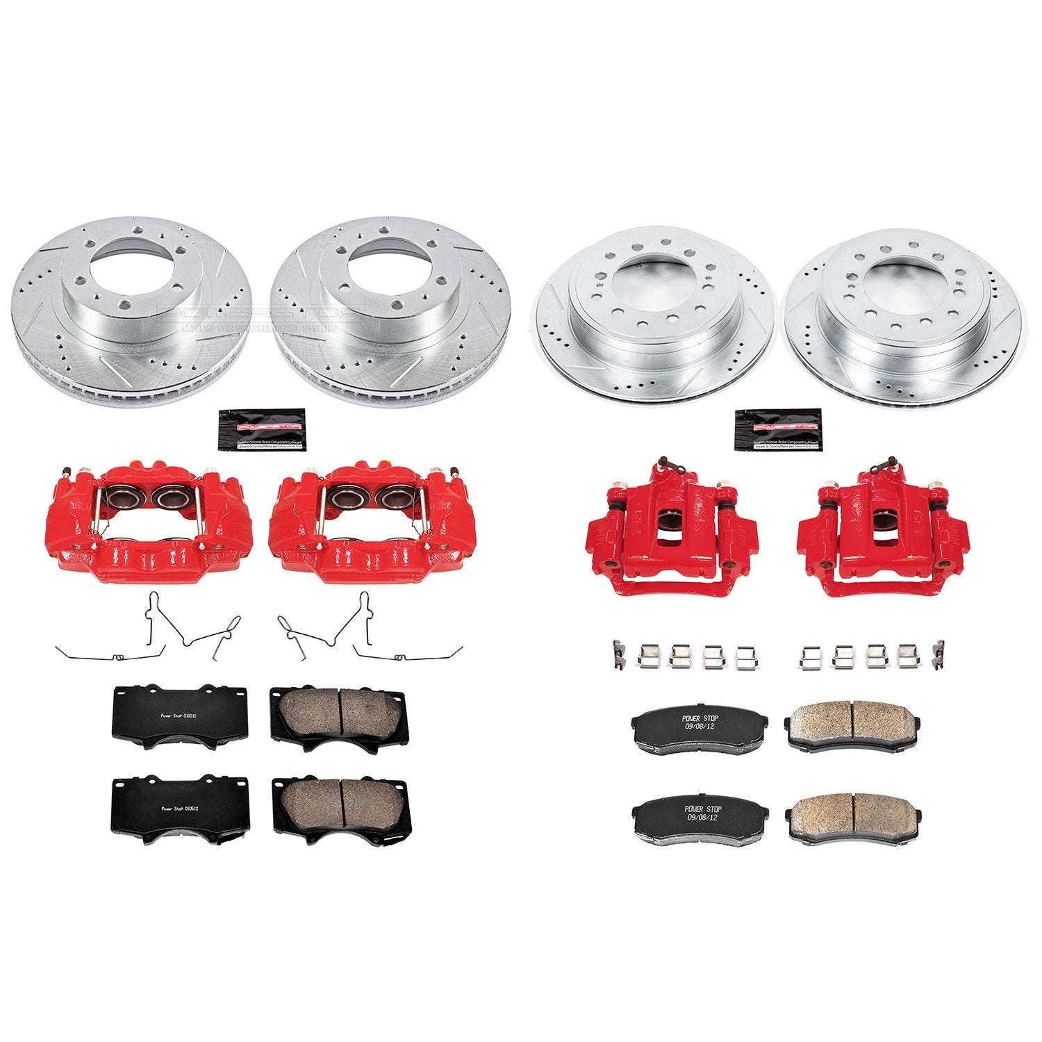 Power Stop KC5805 Z23 Evolution Sport Performance 1-Click Drilled And Slotted Front And Rear Brake Kit With Calipers for 2010-2014 Toyota Fj Cruiser product image