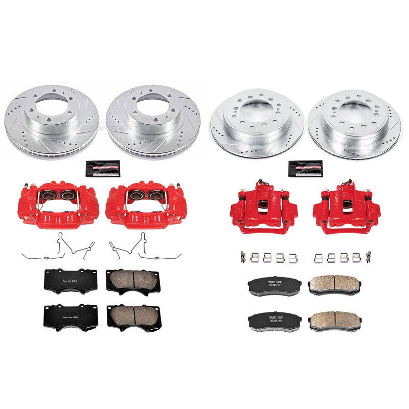 Power Stop KC5805 Z23 Evolution Sport Performance 1-Click Drilled And Slotted Front And Rear Brake Kit With Calipers for 2010-2014 Toyota Fj Cruiser product image