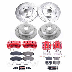 Power Stop KC5816 Front And Rear Z23 Evolution Sport Performance 1-Click Pad And Rotor Kit With Calipers for 2011 Honda Accord Crosstour All Wheel Drive product image