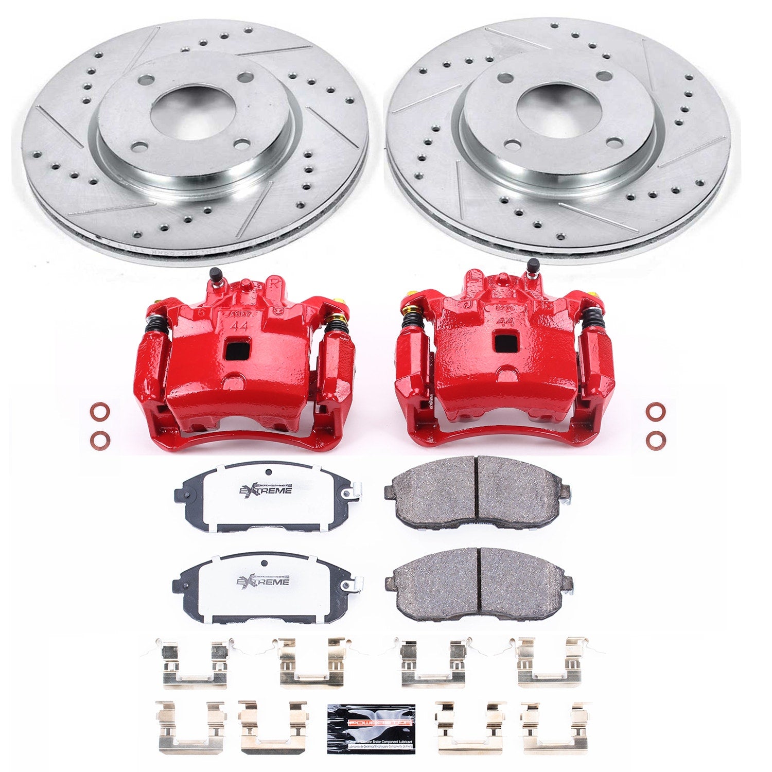Power Stop KC5817B-26 Z26 Street Warrior 1-Click Pad And Rotor Kit With Calipers for 2007-2008 Nissan Sentra Base, S, SL product image