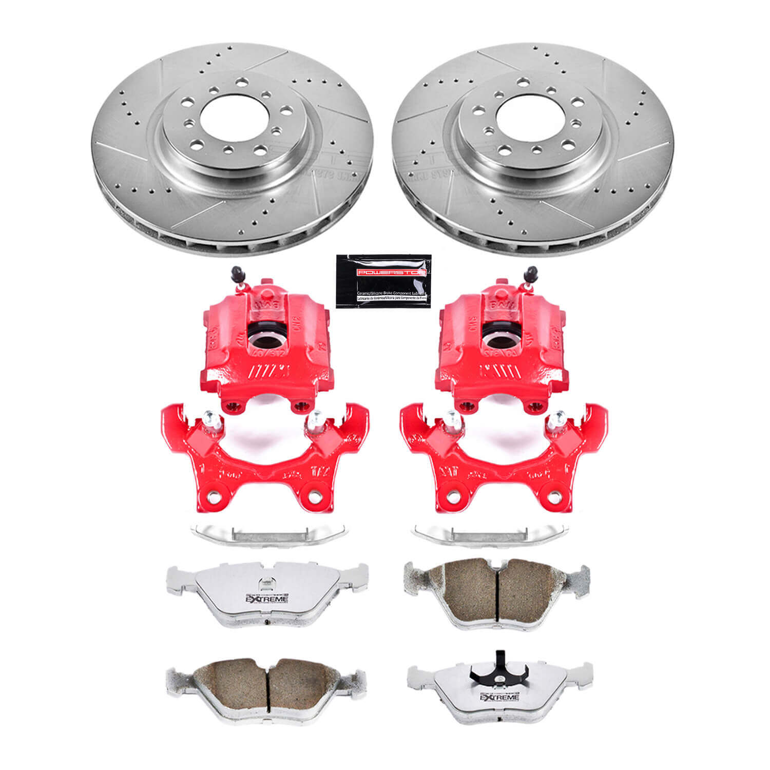 Power Stop KC582-26 Z26 Extreme Street Warrior 1-Click Brake Kit With Calipers (Front) for 1995-2002 BMW M3 product image