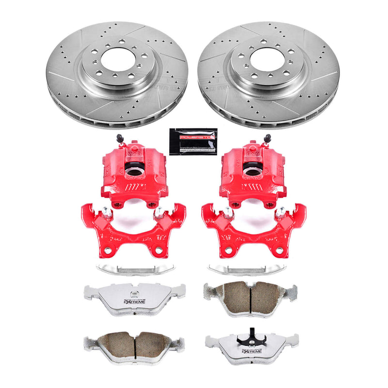Power Stop KC582-26 Z26 Extreme Street Warrior 1-Click Brake Kit With Calipers (Front) for 1995-2002 BMW M3 product image