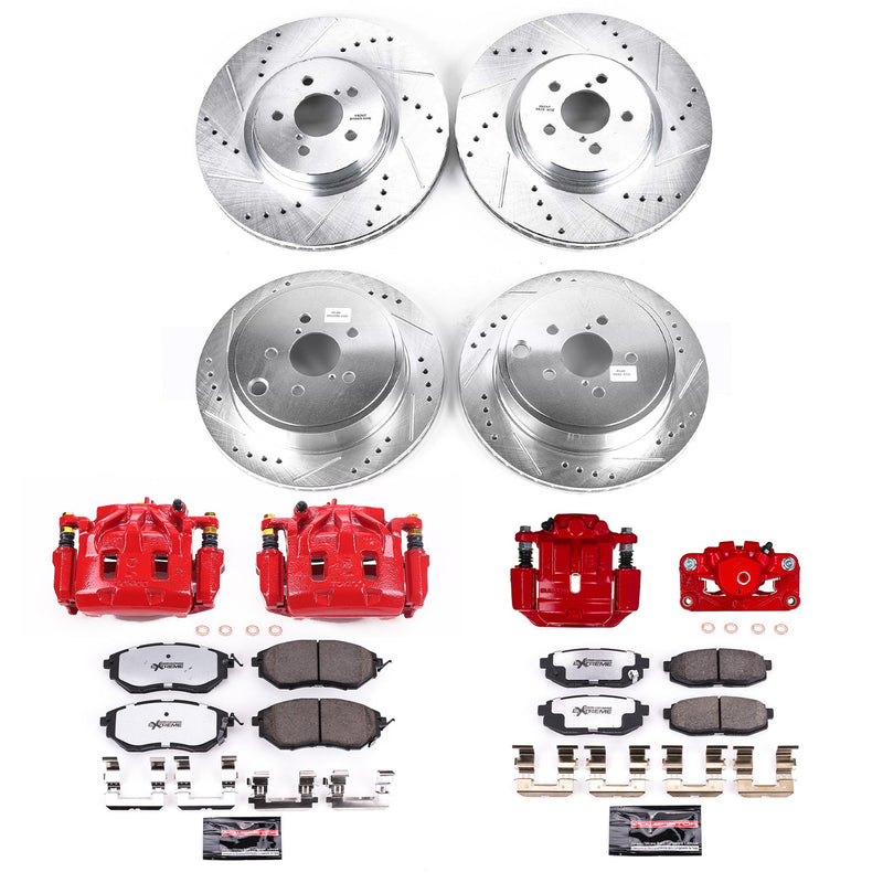 Power Stop KC5830-26 Front And Rear Z26 Street Warrior 1-Click Pad And Rotor Kit With Calipers for 2010-2012 Subaru Legacy 2.5GT, 3.6R, 3.6R Limited, 3.6R Premium product image