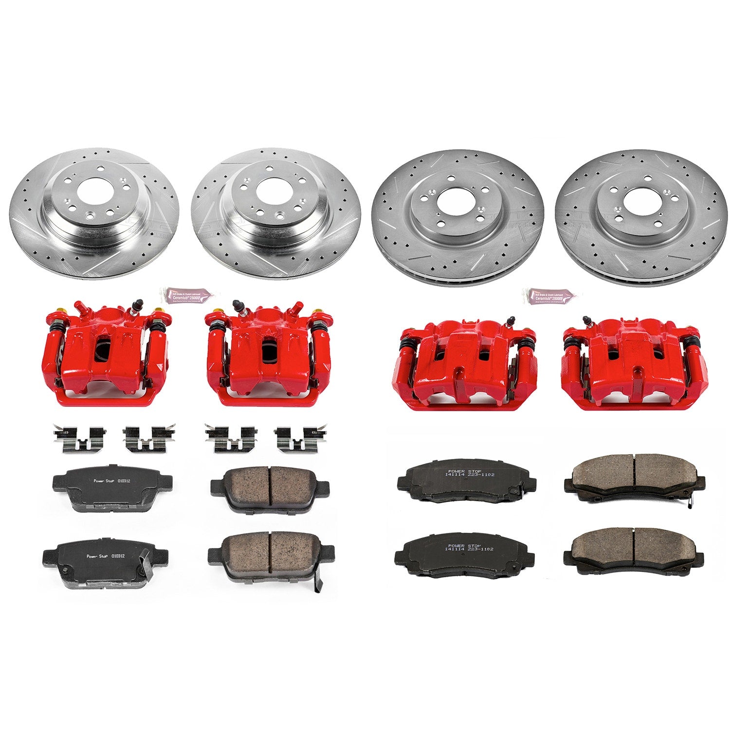 Power Stop KC5856 Z23 Evolution Sport Performance 1-Click Brake Kit With Calipers (Front And Rear) for 2009-2014 Acura Tl product image