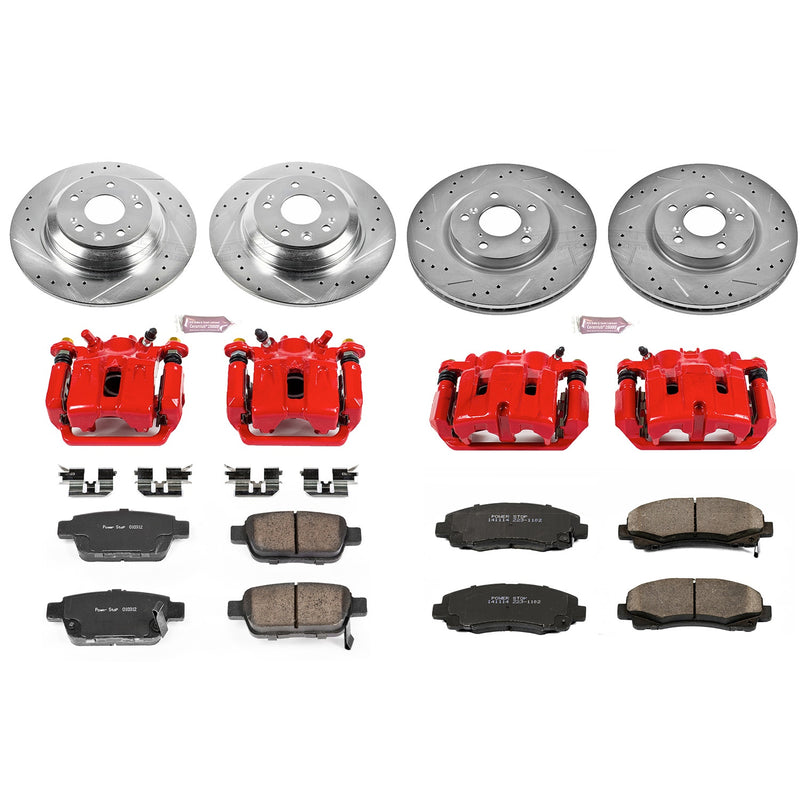 Power Stop KC5856 Z23 Evolution Sport Performance 1-Click Brake Kit With Calipers (Front And Rear) for 2009-2014 Acura Tl product image