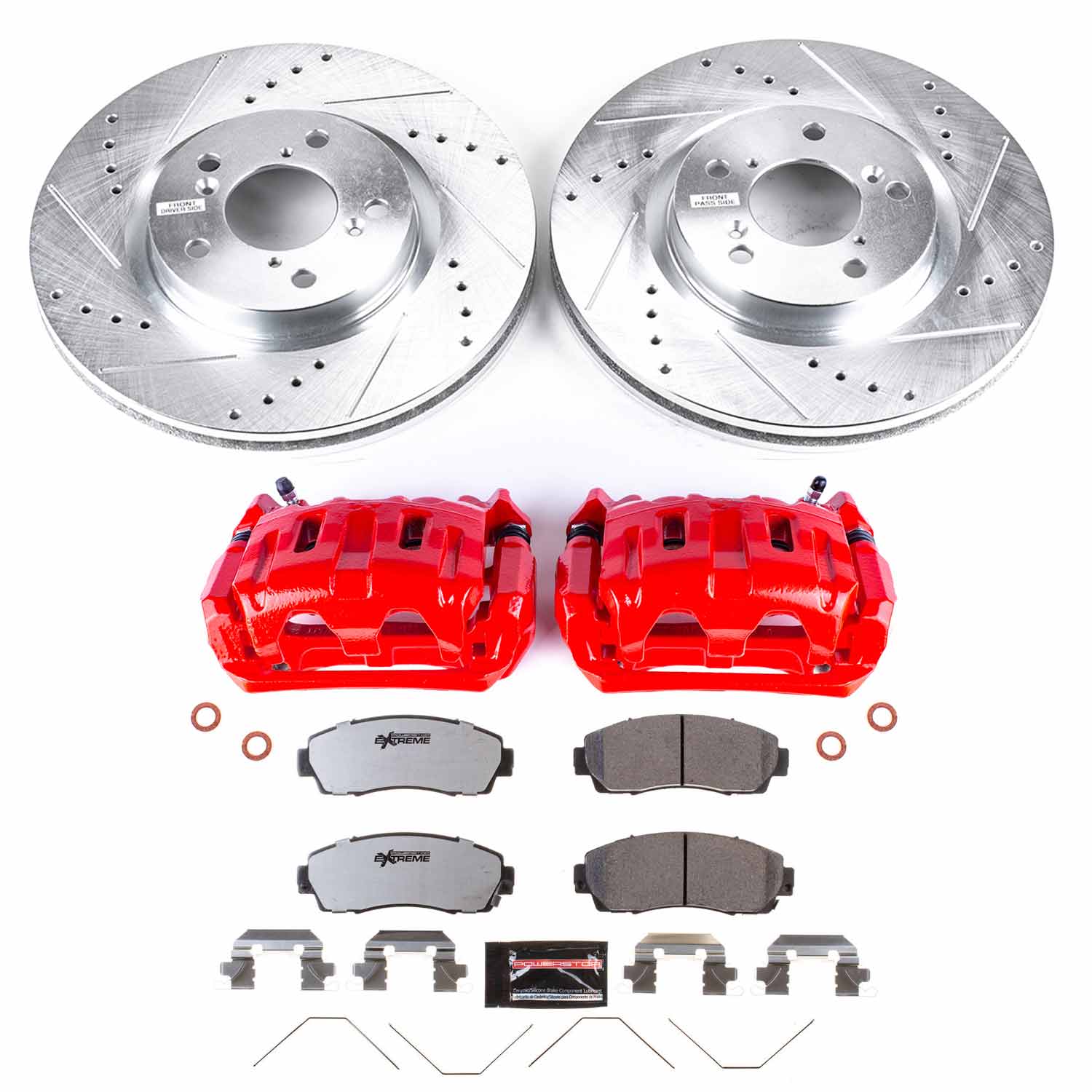 Power Stop KC5857-26 Z26 Street Warrior 1-Click Pad And Rotor Kit With Calipers for 2011-2014 Honda Odyssey product image