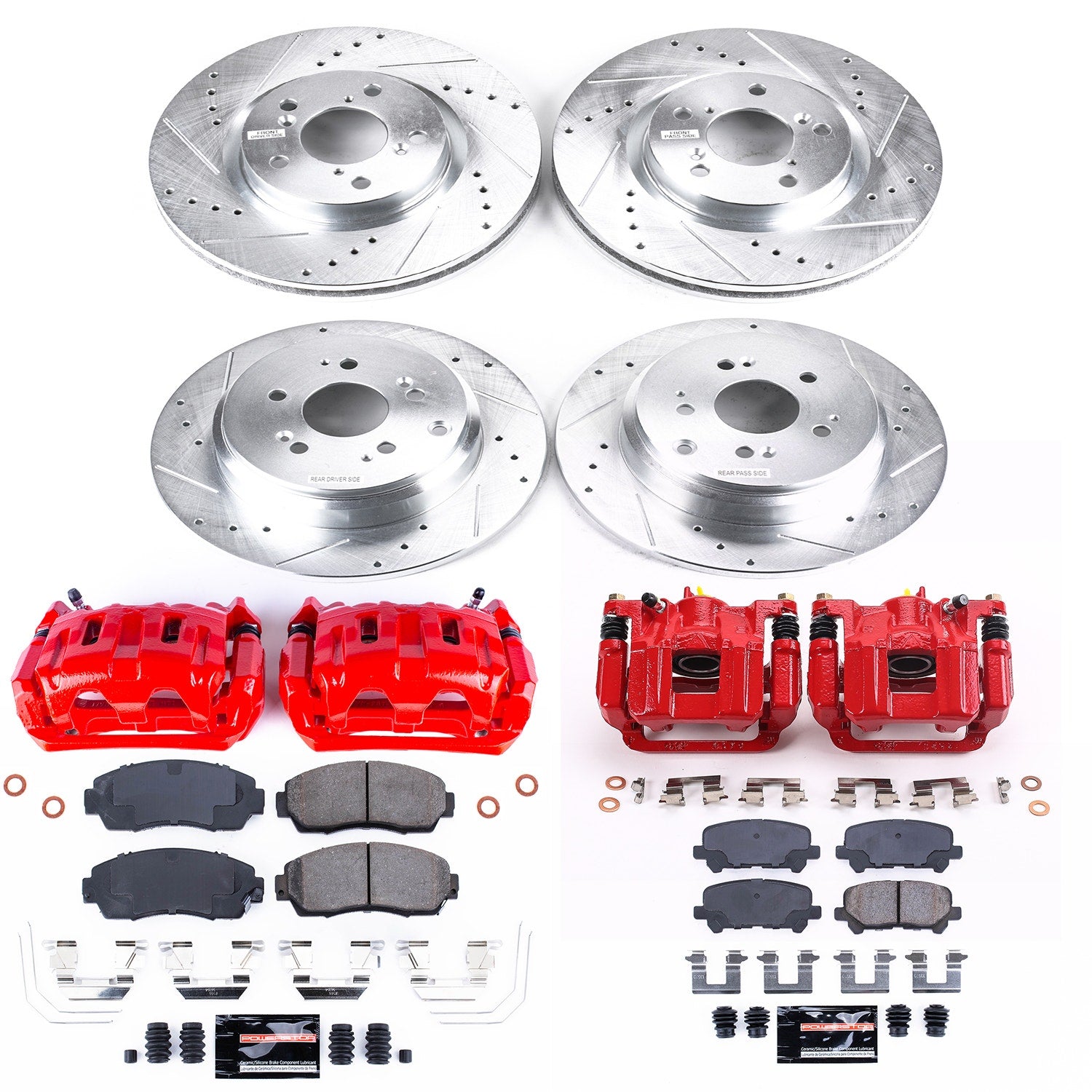 Power Stop KC5858 Z23 Evolution Sport Performance Pad And Rotor Kit With Calipers for 2011-2014 Honda Odyssey product image