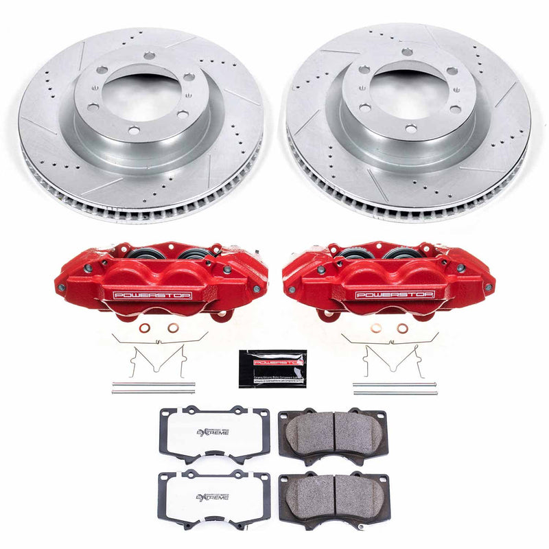 Power Stop KC5873-36 Z36 Extreme Performance Truck And Tow 1-Click Drilled And Slotted Front Brake Kit With Calipers for 2010-2015 Lexus GX460 product image