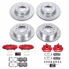 Power Stop KC5874-36 Z36 Extreme Performance Truck And Tow 1-Click Drilled And Slotted Front And Rear Brake Kit With Calipers for 2010-2015 Lexus GX460 product image