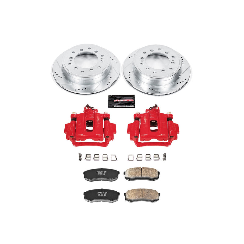 Power Stop KC5875A Z23 Evolution Sport Performance 1-Click Drilled And Slotted Rear Brake Kit With Calipers for 2010-2014 Toyota Fj Cruiser product image