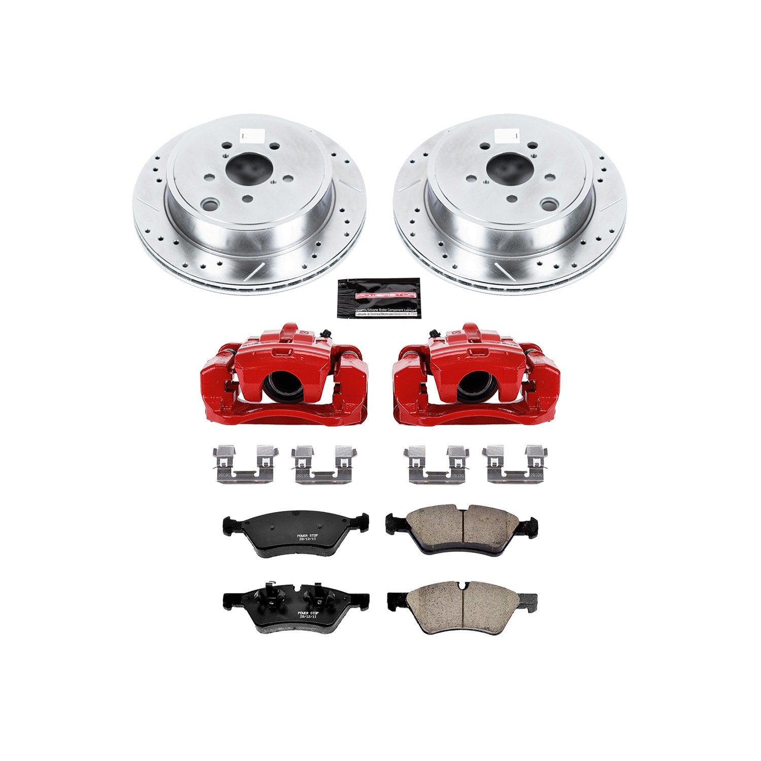 Power Stop KC5883 - Z23 Evolution Sport Performance 1-Click Drilled And Slotted Rear Brake Kit With Calipers vehicle fitment brake part