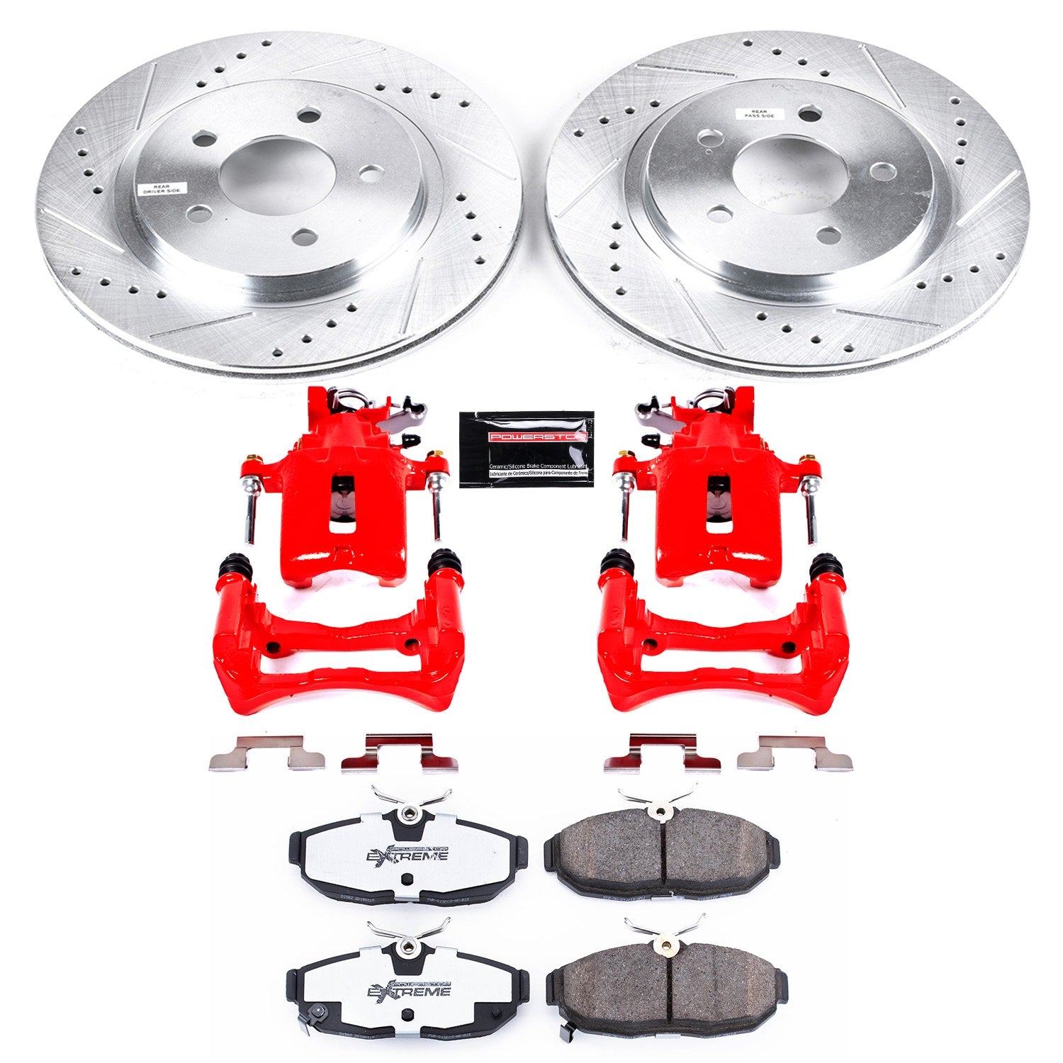 Power Stop KC5941-26 Z26 Street Warrior 1-Click Rear Brake Kit With Calipers for 2012 Ford Mustang Shelby GT500 product image