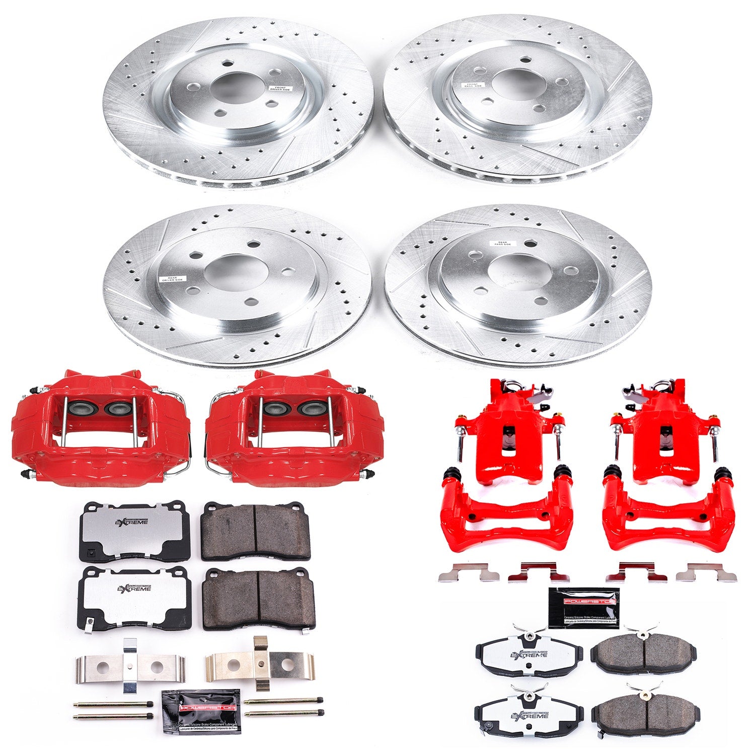 Power Stop KC5942-26 - Z26 Street Warrior 1-Click Front And Rear Brake Kit With Calipers vehicle fitment brake part