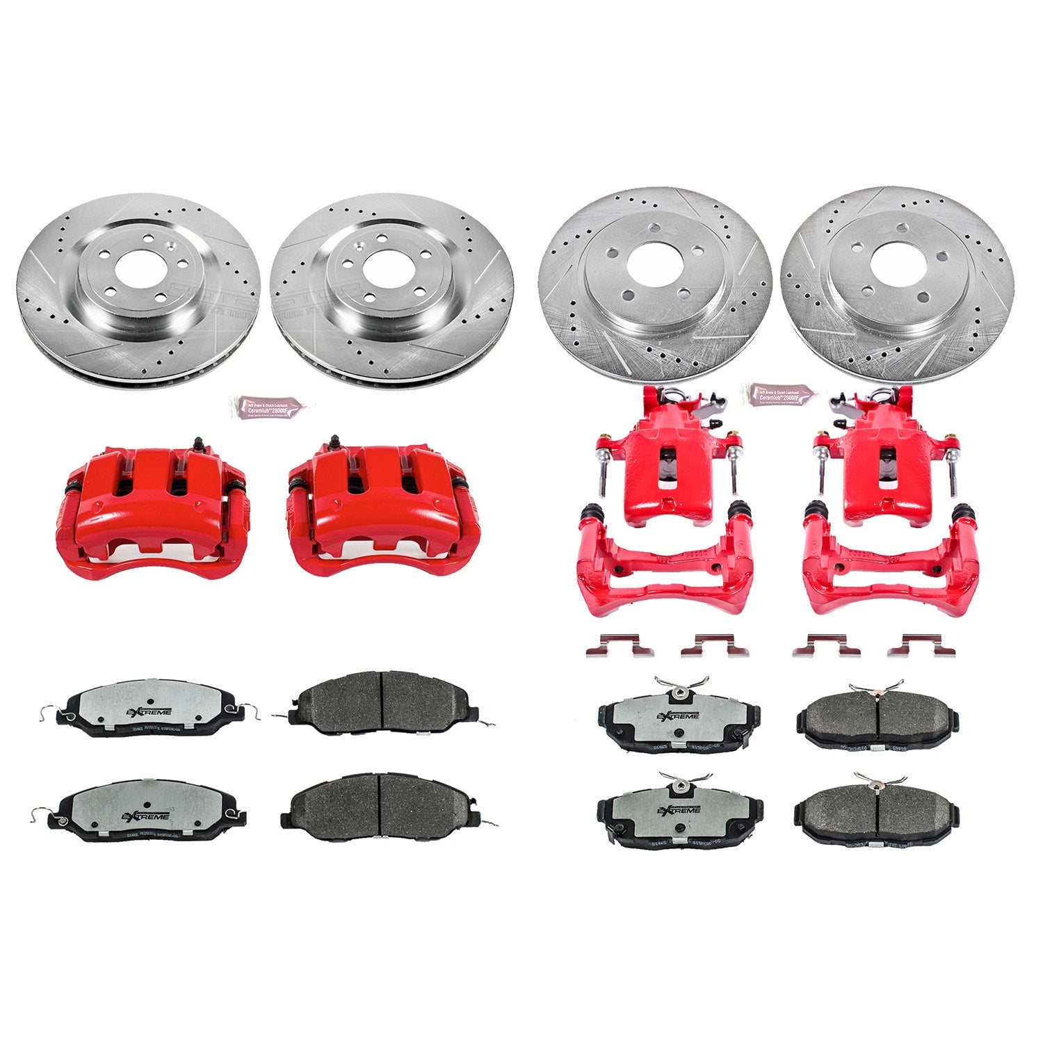 Power Stop KC5943-26 Z26 Extreme Street Warrior 1-Click Brake Kit With Calipers (Front And Rear) for 2011-2014 Ford Mustang product image