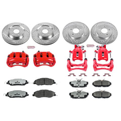 Power Stop KC5943-26 Z26 Extreme Street Warrior 1-Click Brake Kit With Calipers (Front And Rear) for 2011-2014 Ford Mustang product image