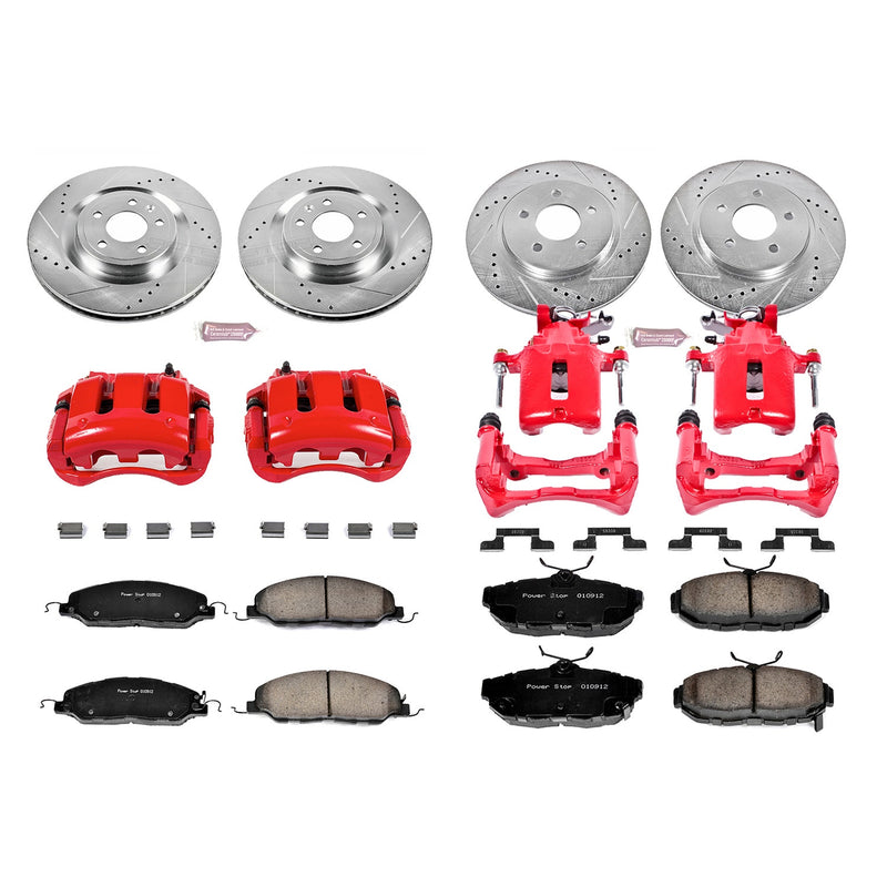 Power Stop KC5943 Z23 Evolution Sport Performance 1-Click Brake Kit With Calipers (Front And Rear) for 2011-2014 Ford Mustang product image