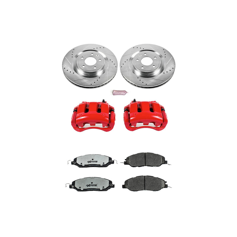 Power Stop KC5944-26 Z26 Extreme Street Warrior 1-Click Brake Kit With Calipers (Front) for 2011-2014 Ford Mustang product image
