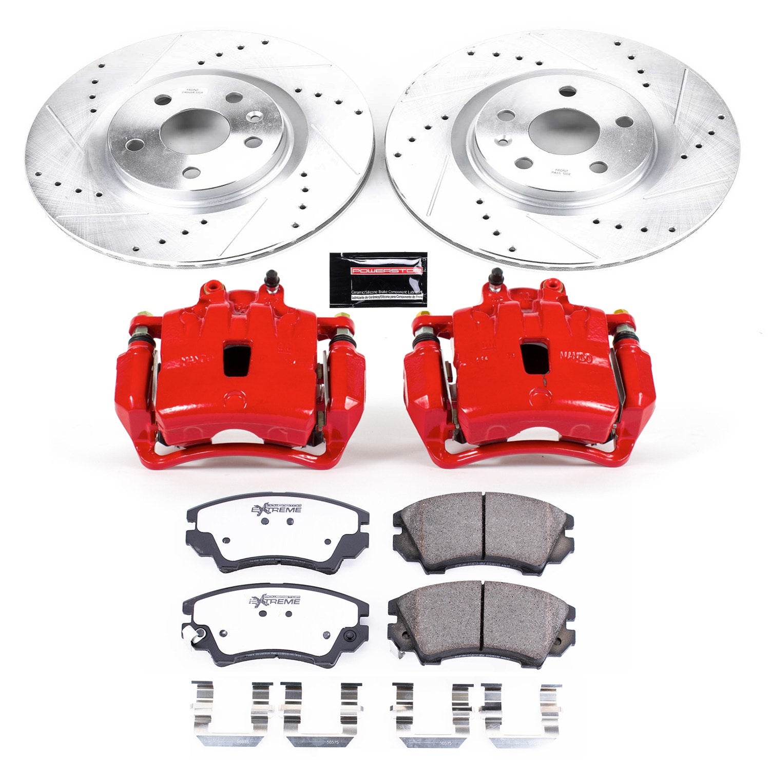 Power Stop KC5948-26 Z26 Street Warrior 1-Click Front Brake Kit With Calipers for 2011-2017 Chevrolet Caprice product image