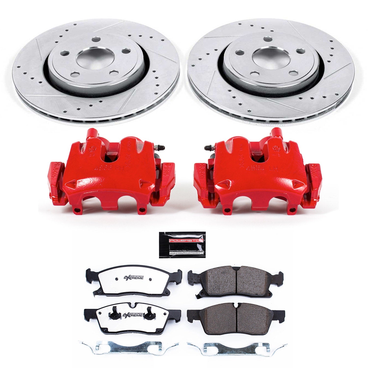 Power Stop KC5951-36 Z36 Extreme Performance Truck And Tow 1-Click Front Brake Kit With Calipers for 2011-2017 Dodge Durango product image