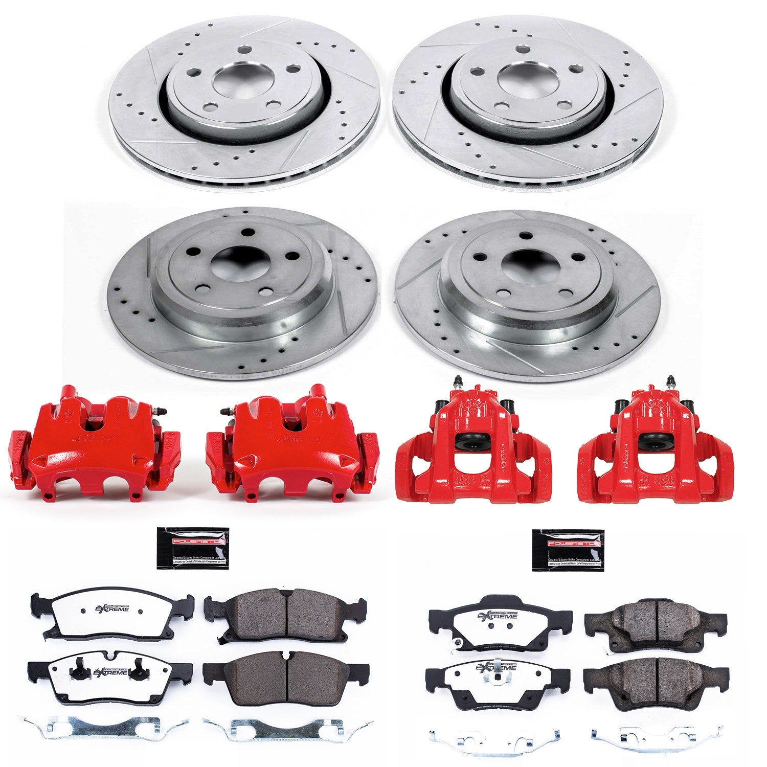Power Stop KC5952-36 Z36 Extreme Performance Truck And Tow 1-Click Front And Rear Brake Kit With Calipers for 2011-2017 Dodge Durango product image
