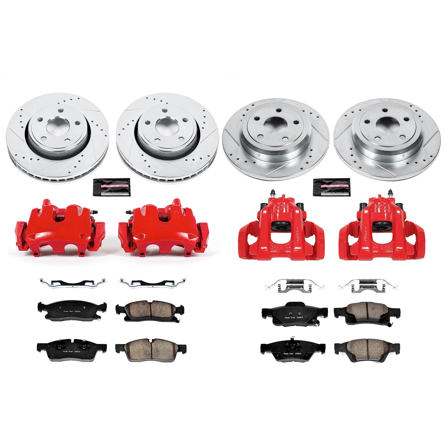 Power Stop KC5952 Z23 Evolution Sport Performance 1-Click Drilled And Slotted Front And Rear Brake Kit With Calipers for 2011-2017 Dodge Durango product image