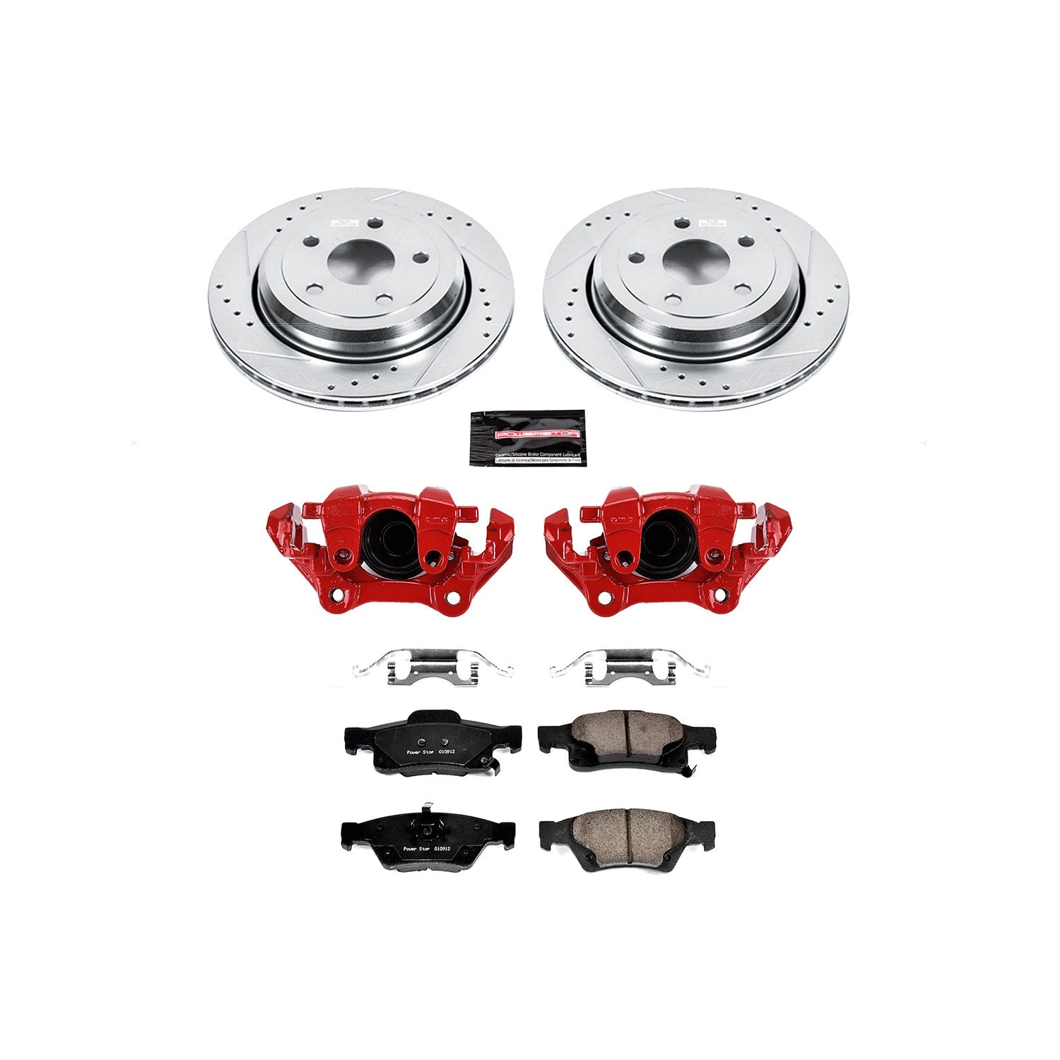 Power Stop KC5953 Z23 Evolution Sport Performance 1-Click Drilled And Slotted Rear Brake Kit With Calipers for 2011-2024 Dodge Durango product image