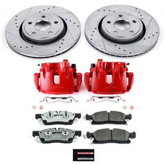 Power Stop KC5954-26 Z26 Extreme Street Warrior 1-Click Drilled And Slotted Front Brake Kit With Calipers for 2011-2017 Dodge Durango product image