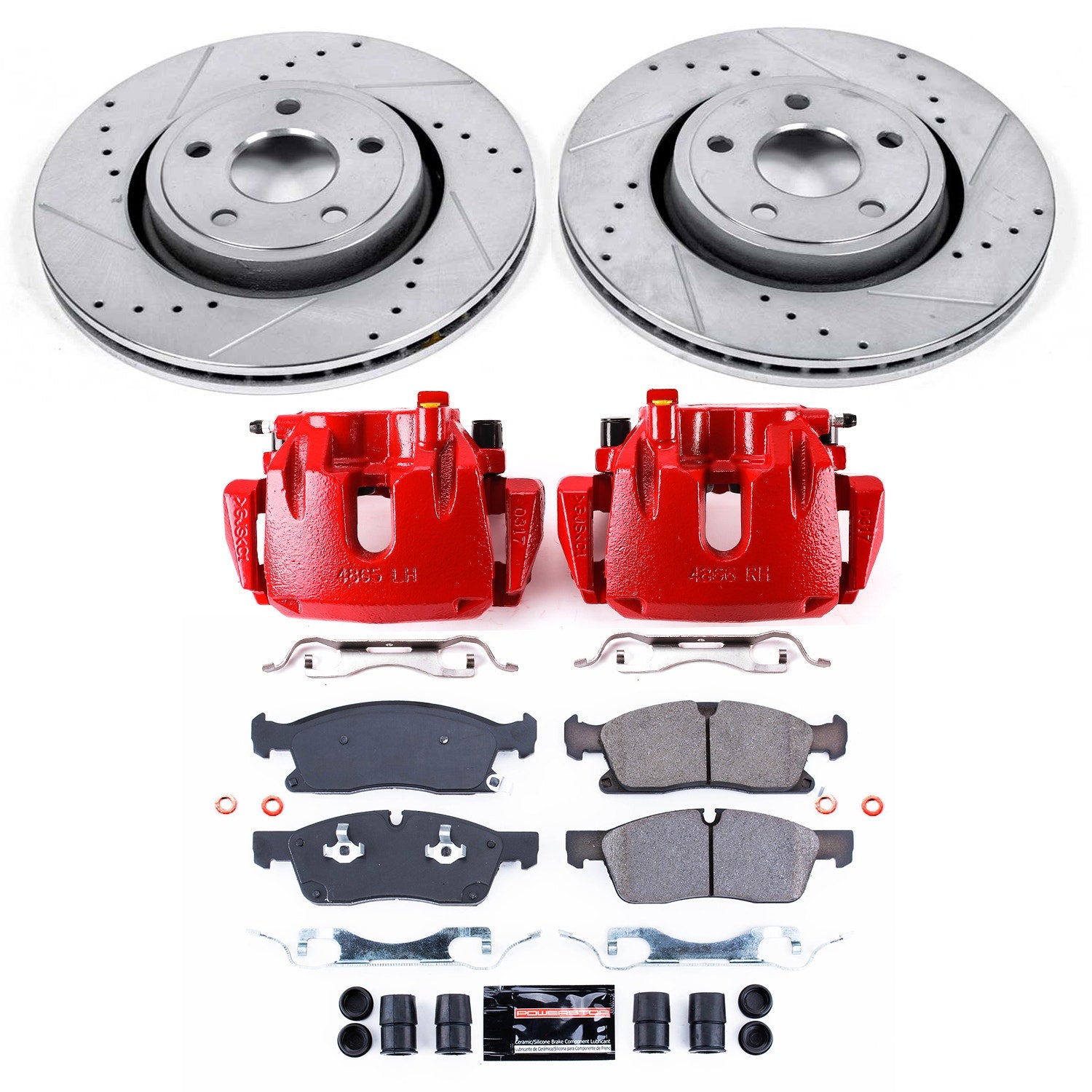 Power Stop KC5954 - Z23 Evolution Sport Performance 1-Click Drilled And Slotted Front Brake Kit With Calipers vehicle fitment brake part