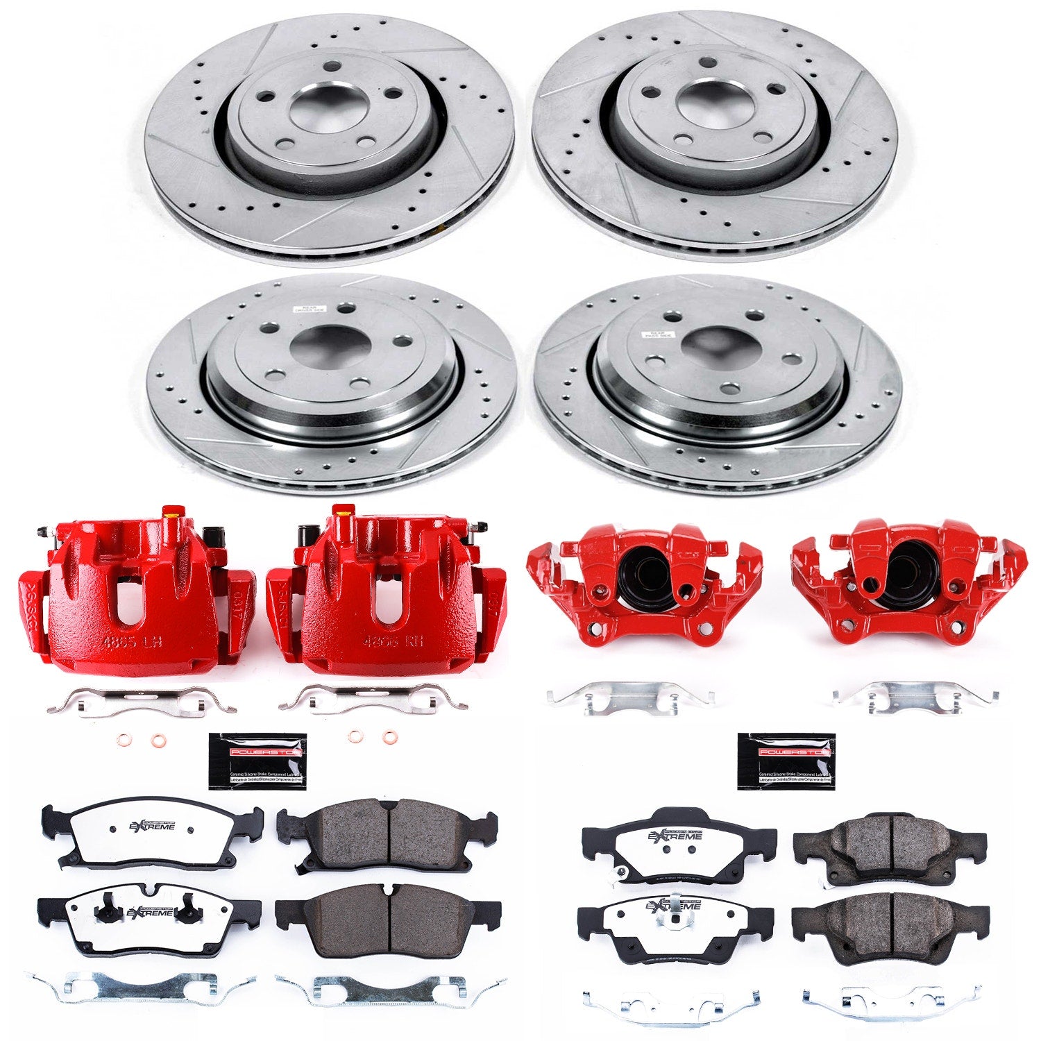 Power Stop KC5955-36 Z36 Extreme Performance Truck And Tow 1-Click Front And Rear Brake Kit With Calipers for 2011-2017 Dodge Durango product image
