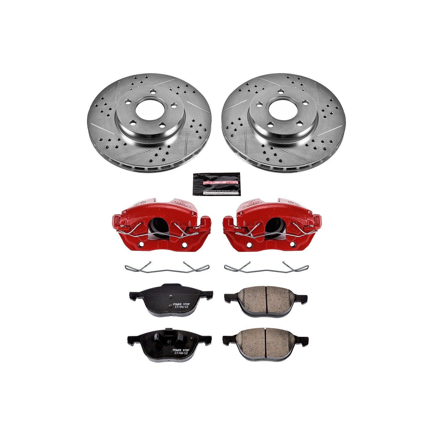Power Stop KC5976A Z23 Evolution Sport Performance 1-Click Drilled And Slotted Front Brake Kit With Calipers for 2013-2018 Ford C-Max product image