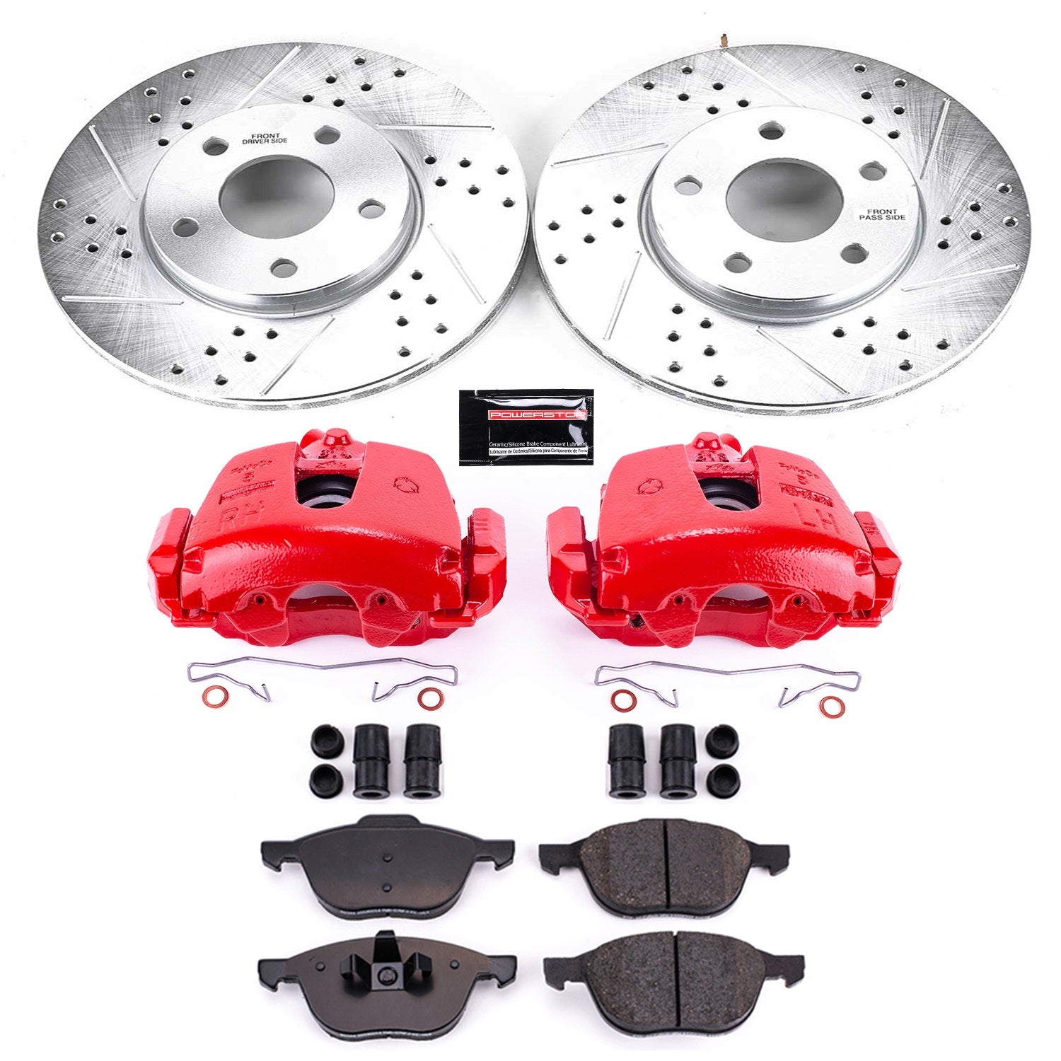 Power Stop KC5976B Z23 Evolution Sport Performance Pad And Rotor Kit With Calipers for 2012-2013 Volvo C30 product image
