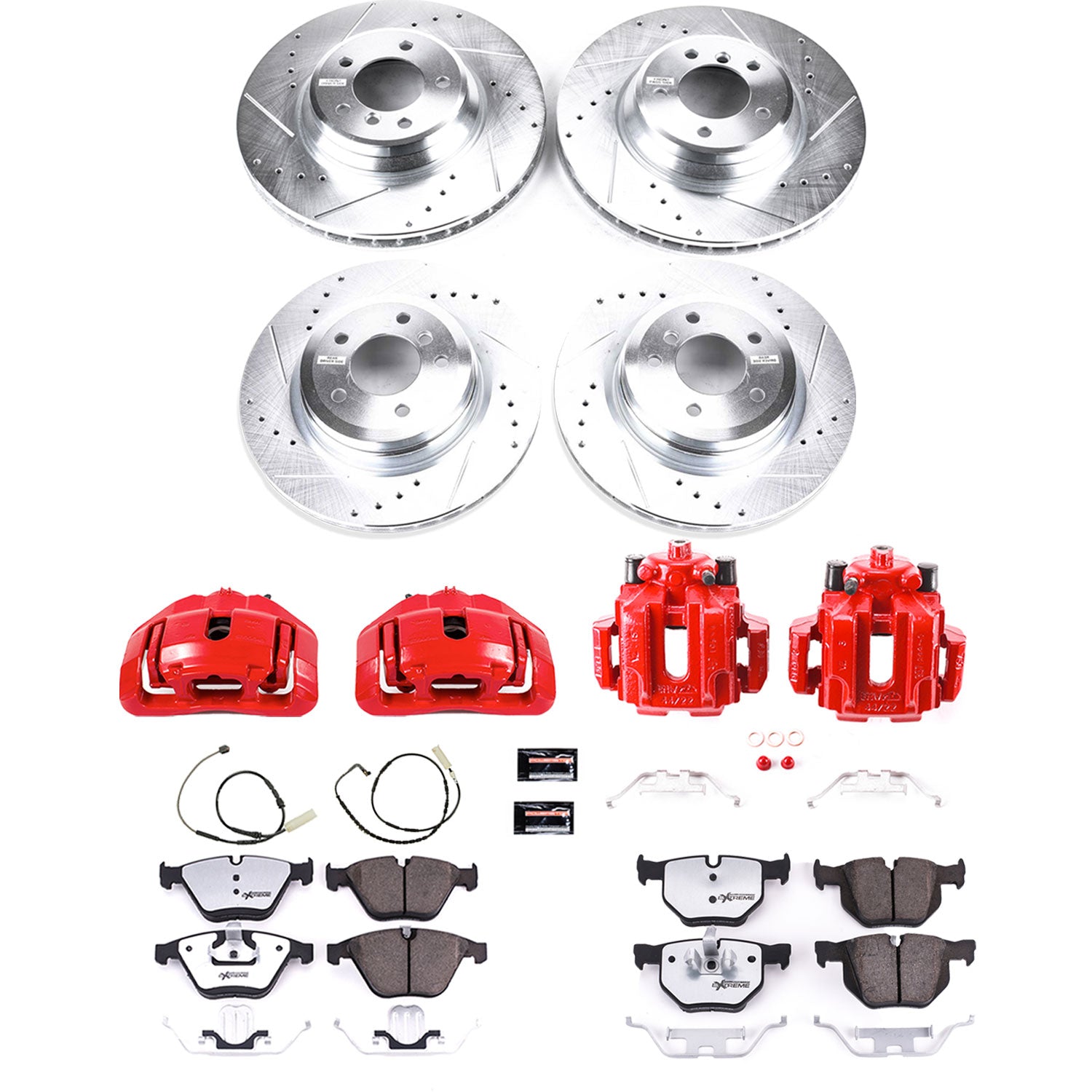 Power Stop KC6057-26 - Z26 Street Warrior 1-Click Front And Rear Brake Kit With Calipers vehicle fitment brake part