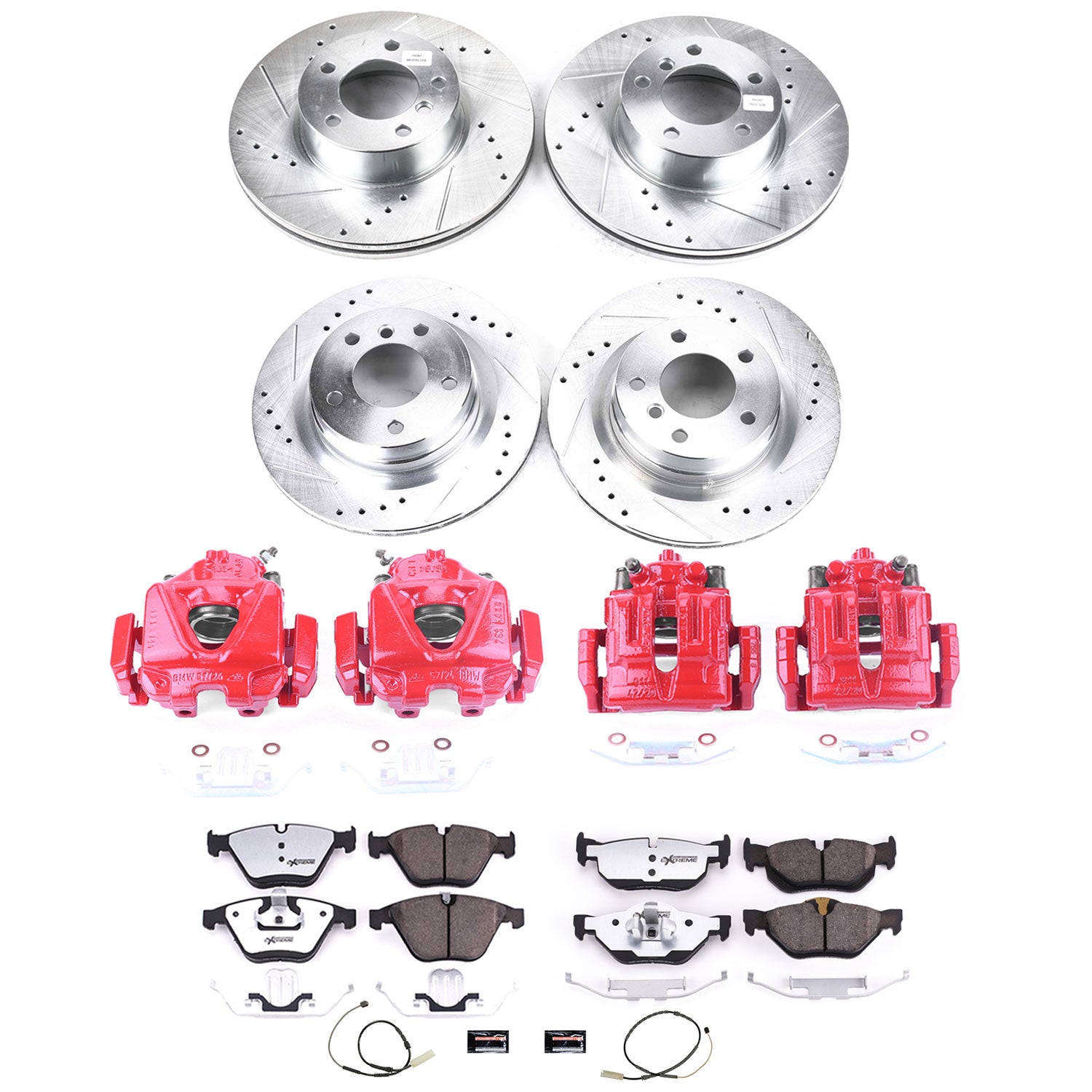 Power Stop KC6072-26 Z26 Street Warrior 1-Click Front And Rear Brake Kit With Calipers for 2011-2013 BMW 328I Coupe (2 Door) product image