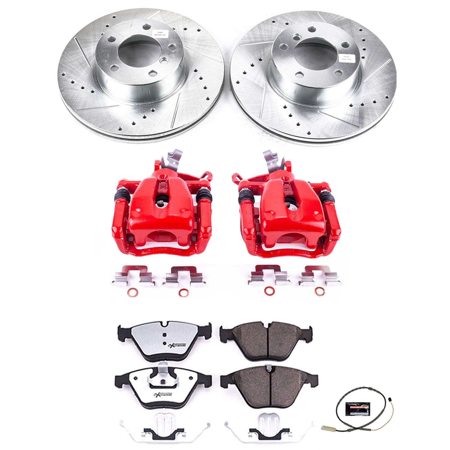 Power Stop KC6073-26 Z26 Street Warrior 1-Click Front Brake Kit With Calipers for 2011-2015 BMW 328I Xdrive product image