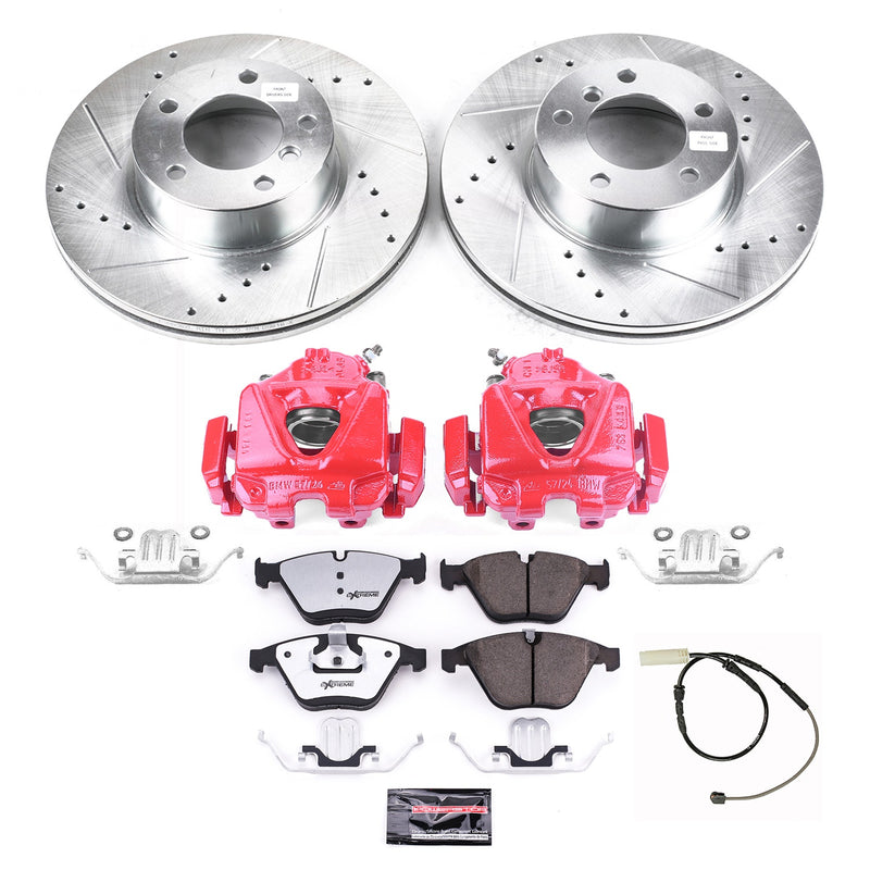Power Stop KC6073A-26 Front Z26 Extreme Street Warrior 1-Click Pad And Rotor Kit With Calipers for 2011 BMW 328I product image