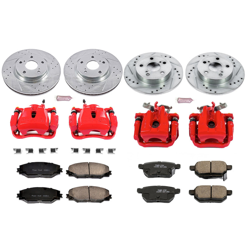 Power Stop KC6076 Z23 Evolution Sport Performance 1-Click Brake Kit With Calipers (Front And Rear) for 2011-2016 Scion Tc product image