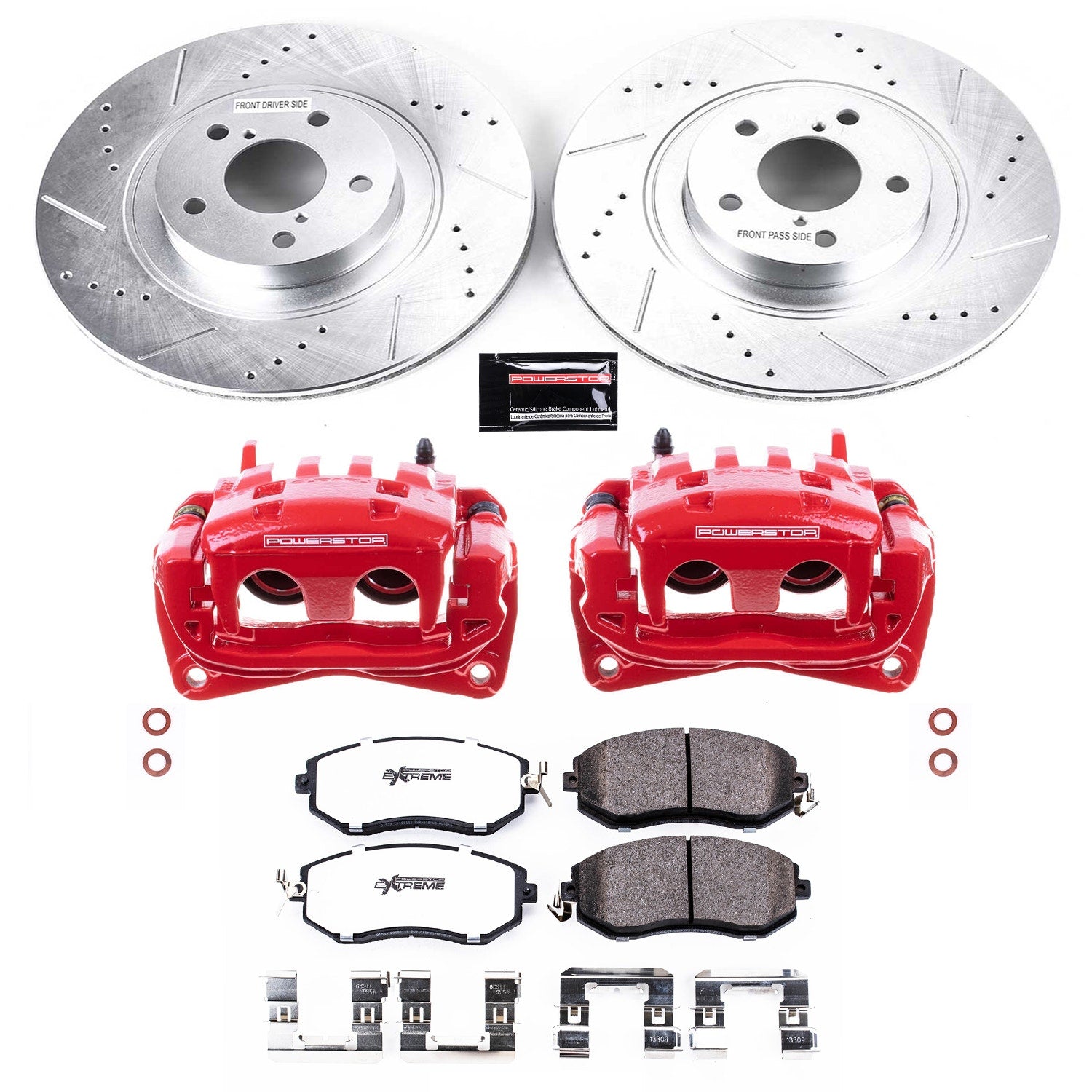 Power Stop KC6082A-26 Z26 Street Warrior 1-Click Front Brake Kit With Calipers for 2013-2020 Scion Fr-S product image