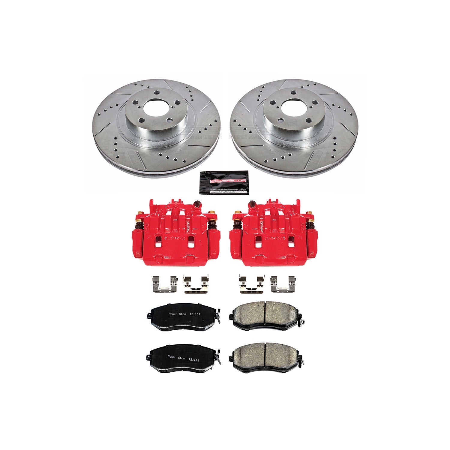 Power Stop KC6082A - Z23 Evolution Sport Performance 1-Click Drilled And Slotted Front Brake Kit With Calipers vehicle fitment brake part