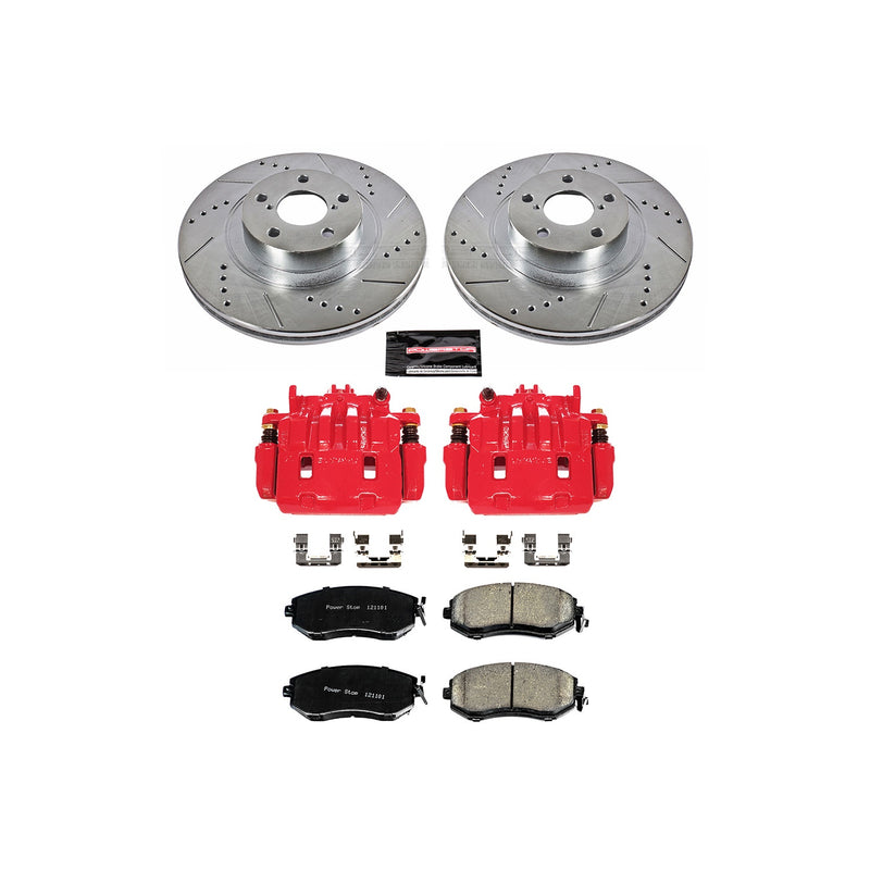 Power Stop KC6082A - Z23 Evolution Sport Performance 1-Click Drilled And Slotted Front Brake Kit With Calipers vehicle fitment brake part