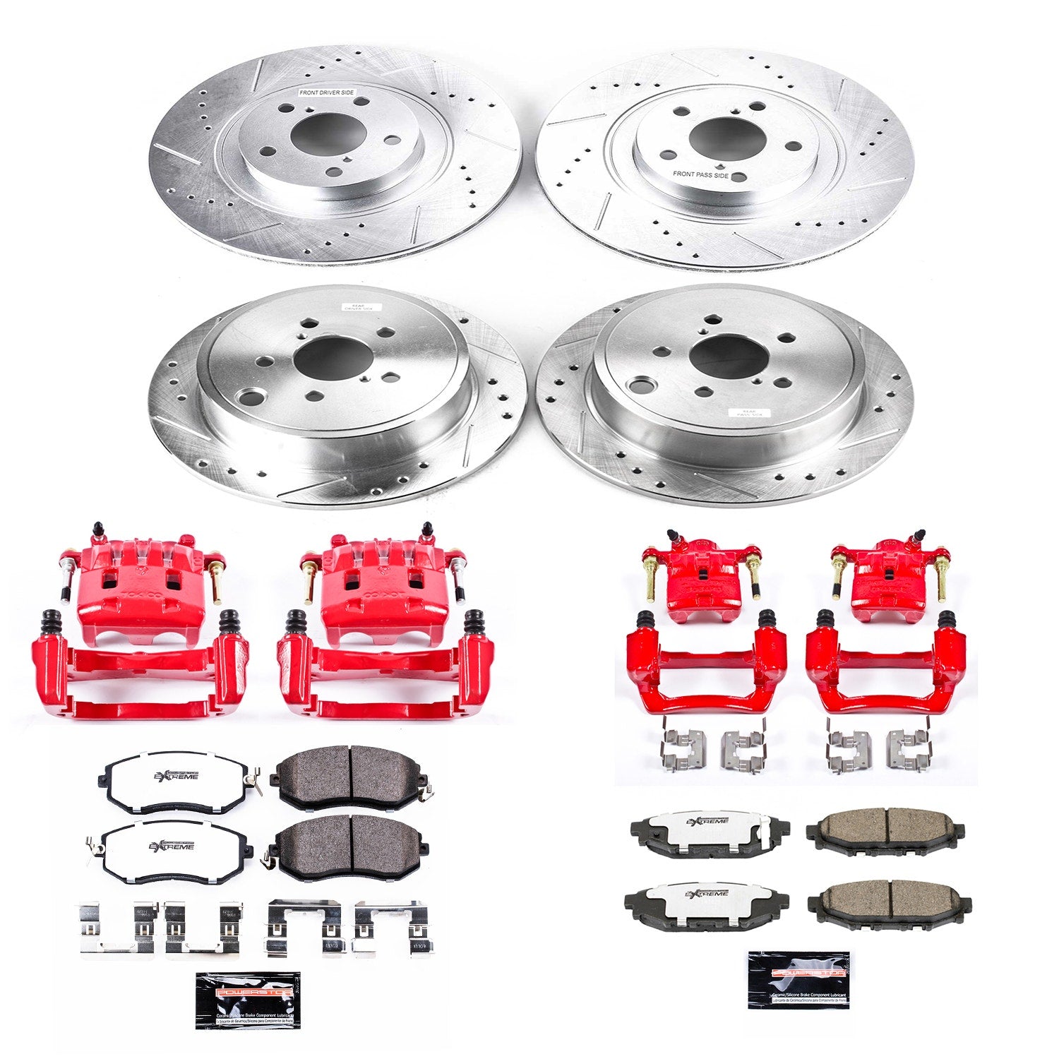 Power Stop KC6083-26 - Z26 Street Warrior 1-Click Front And Rear Brake Kit With Calipers vehicle fitment brake part
