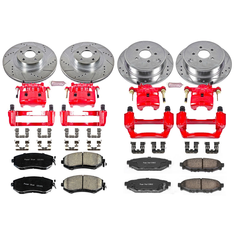 Power Stop KC6083 Z23 Evolution Sport Performance 1-Click Brake Kit With Calipers (Front And Rear) for 2011-2014 Subaru Forester product image