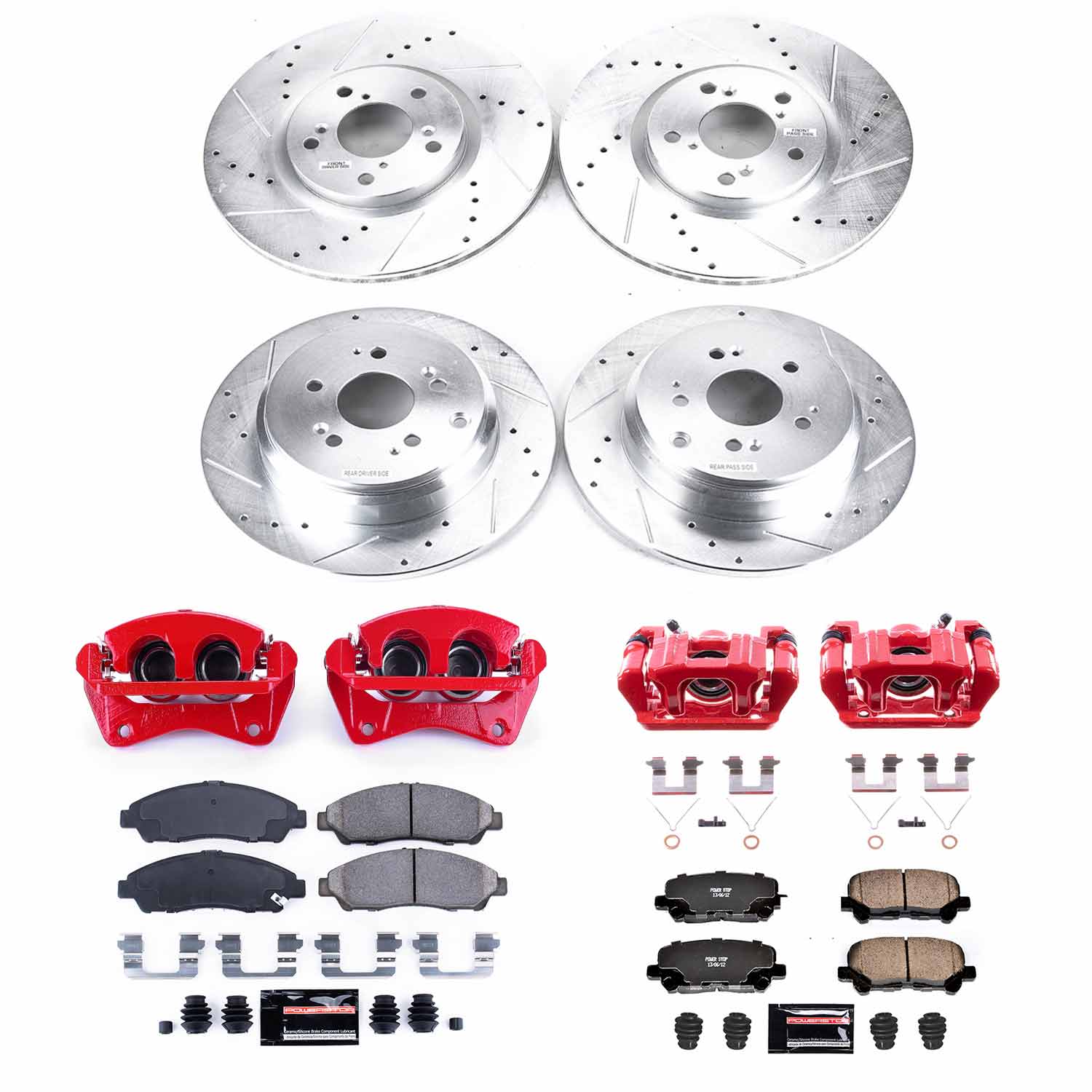 Power Stop KC6084 Z23 Evolution Sport Performance Pad And Rotor Kit With Calipers for 2012-2015 Honda Pilot product image