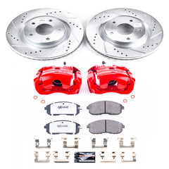 Power Stop KC6094-26 Z26 Street Warrior 1-Click Front Brake Kit With Calipers for 2017-2018 Nissan Sentra Nismo, SR Turbo product image