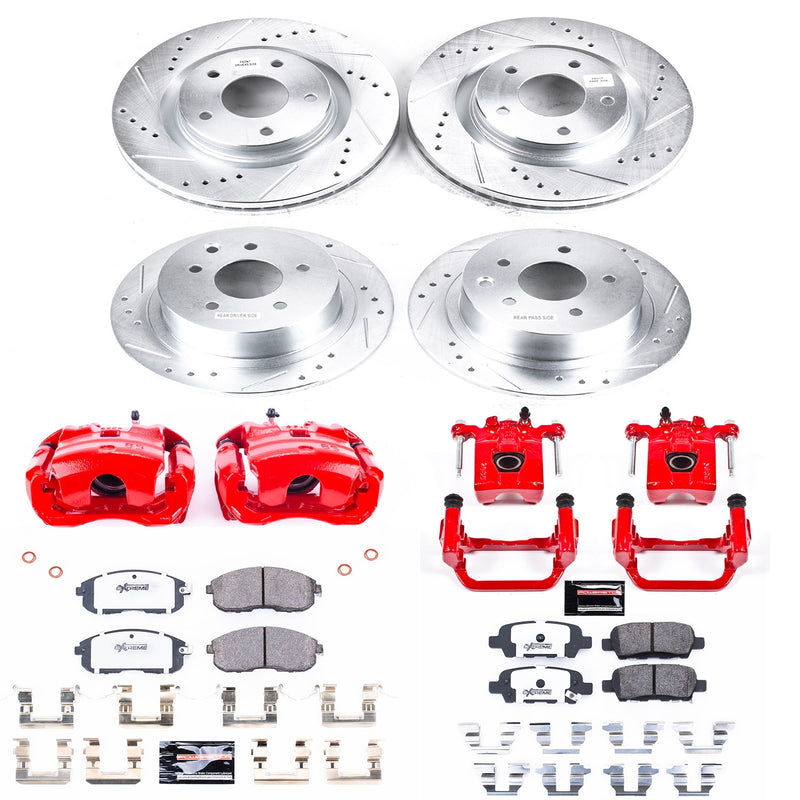 Power Stop KC6095-26 Z26 Street Warrior 1-Click Front And Rear Brake Kit With Calipers for 2017-2018 Nissan Sentra Nismo, SR Turbo product image