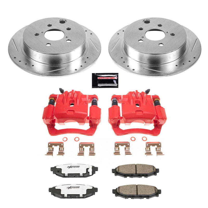 Power Stop KC6107-26 Rear Z26 Extreme Street Warrior 1-Click Pad And Rotor Kit With Calipers for 2014-2018 Subaru Forester product image