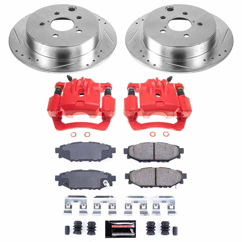 Power Stop KC6107 Rear Z23 Evolution Sport Performance Pad And Rotor Kit With Calipers for 2014-2018 Subaru Forester product image